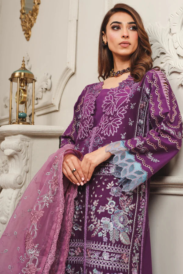 MILLI BLUSH S-25 : Unstitched Embroidered Lawn 3pc