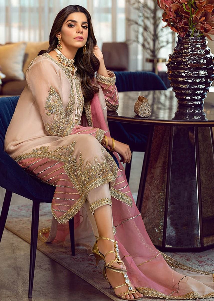 Pink & Gold Embroidered Formal Outfit