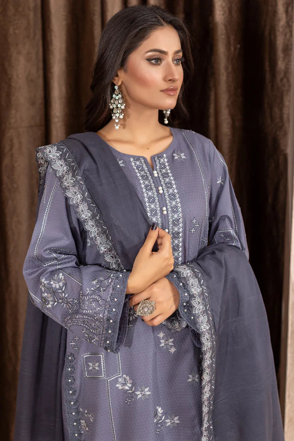 MILLI BLUSH D-37 : Embroidered Doria Lawn 3pc