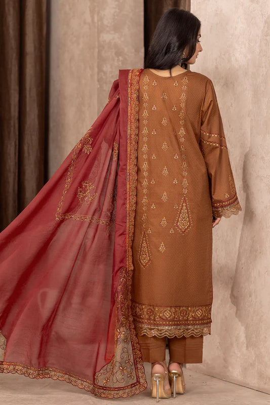 MILLI BLUSH  D-39 : Embroidered Doria Lawn 3pc