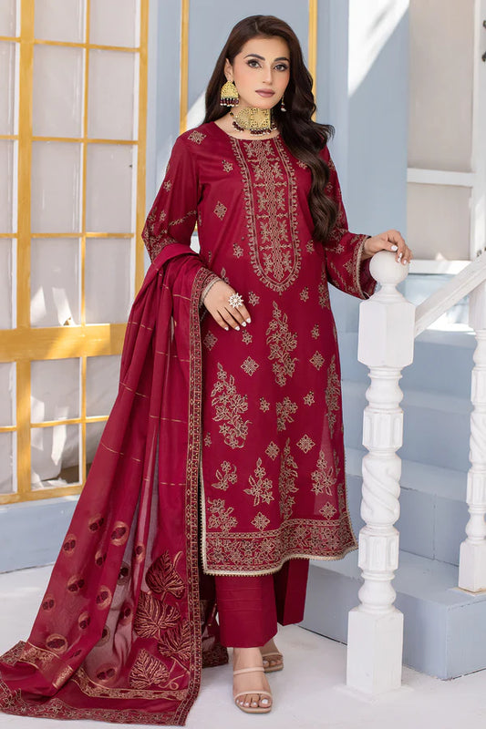 MILLI BLUSH  DK-48 : Embroidered Lawn 3pc