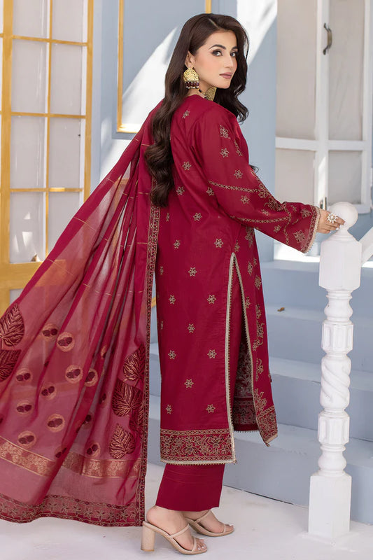 MILLI BLUSH  DK-48 : Embroidered Lawn 3pc