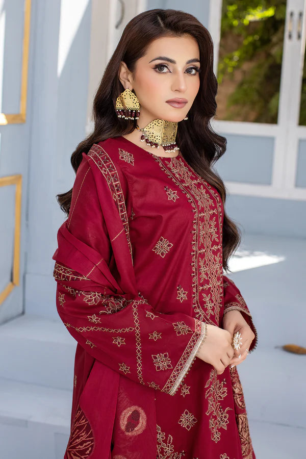 MILLI BLUSH  DK-48 : Embroidered Lawn 3pc
