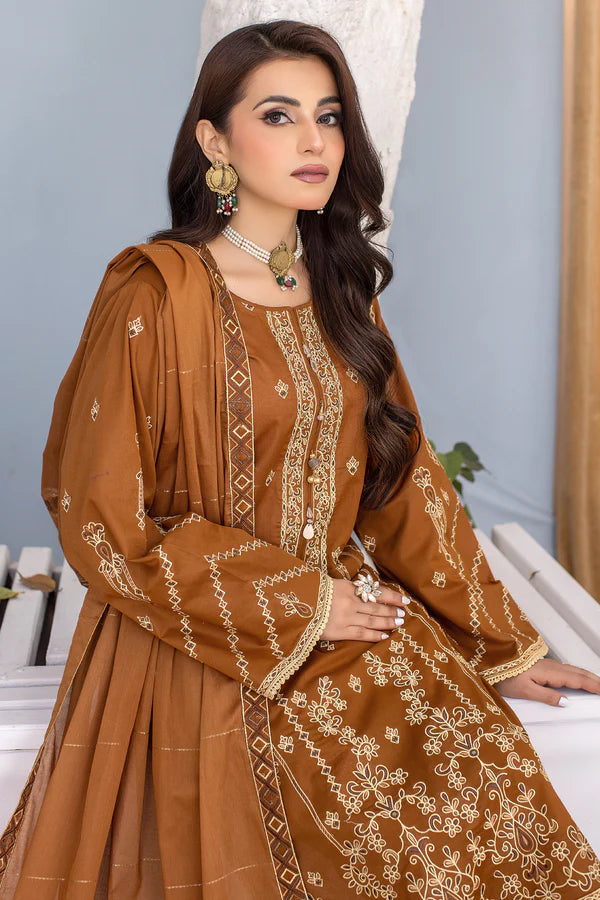 MILLI BLUSH  DK-49 : Embroidered Lawn 3pc