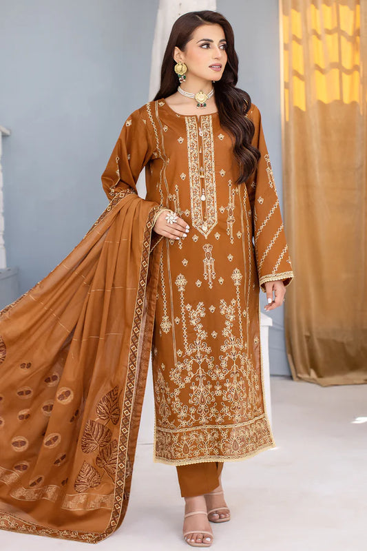 MILLI BLUSH  DK-49 : Embroidered Lawn 3pc