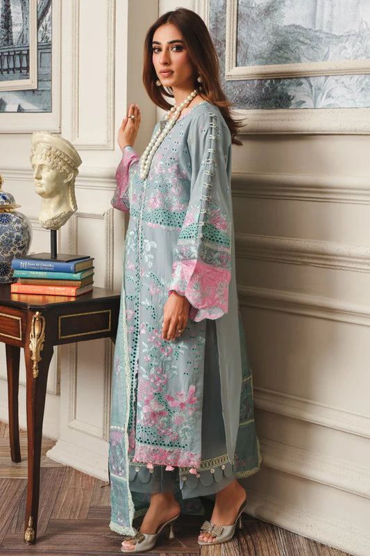 MILLI BLUSH  S-22 : Unstitched Embroidered Lawn 3pc