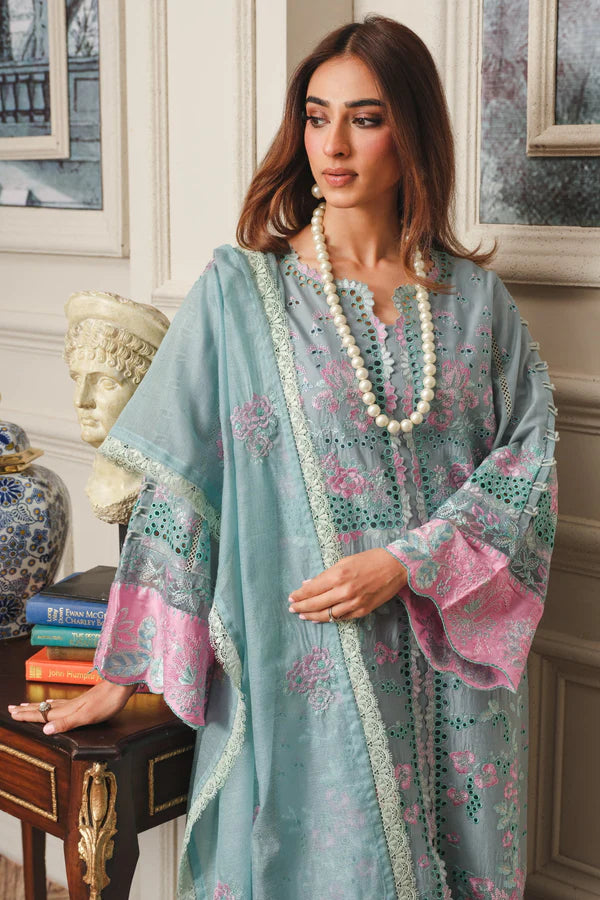MILLI BLUSH  S-22 : Unstitched Embroidered Lawn 3pc