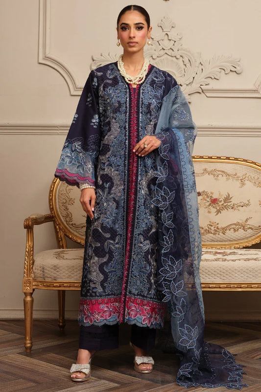 MILLI BLUSH S-27 : Unstitched Embroidered Lawn 3pc