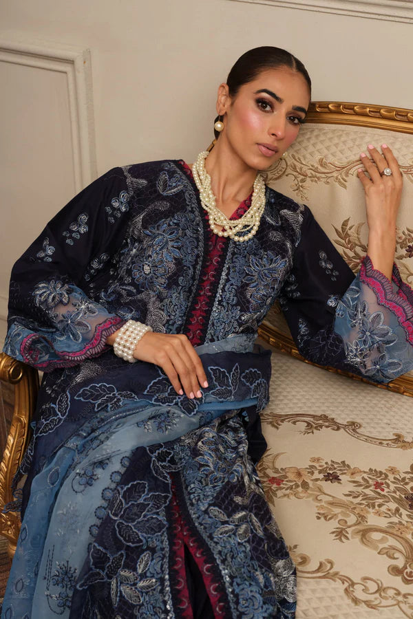 MILLI BLUSH S-27 : Unstitched Embroidered Lawn 3pc