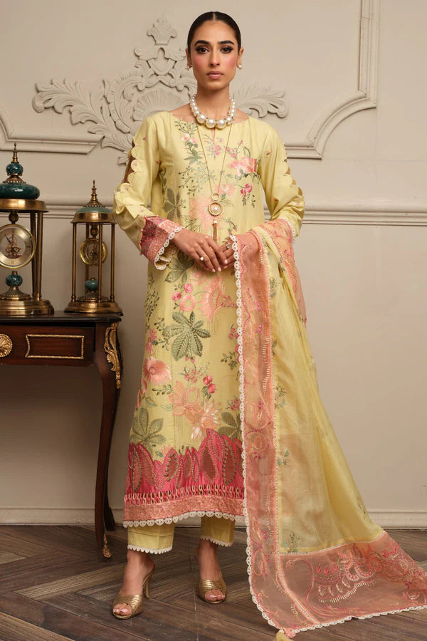MILLI BLUSH  S-28 : Unstitched Embroidered Lawn 3pc