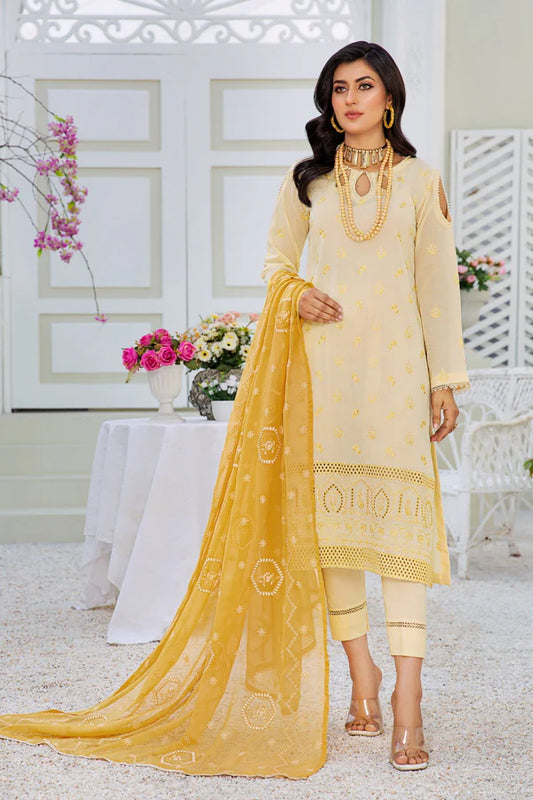 MILLI BLUSH TR-02 : Embroidered Swiss Lawn 3PC