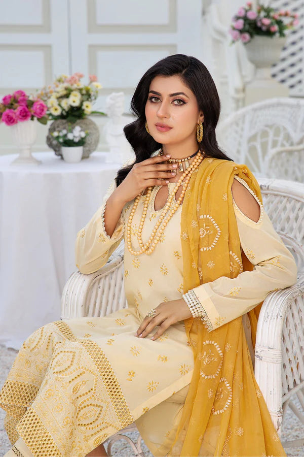 MILLI BLUSH TR-02 : Embroidered Swiss Lawn 3PC