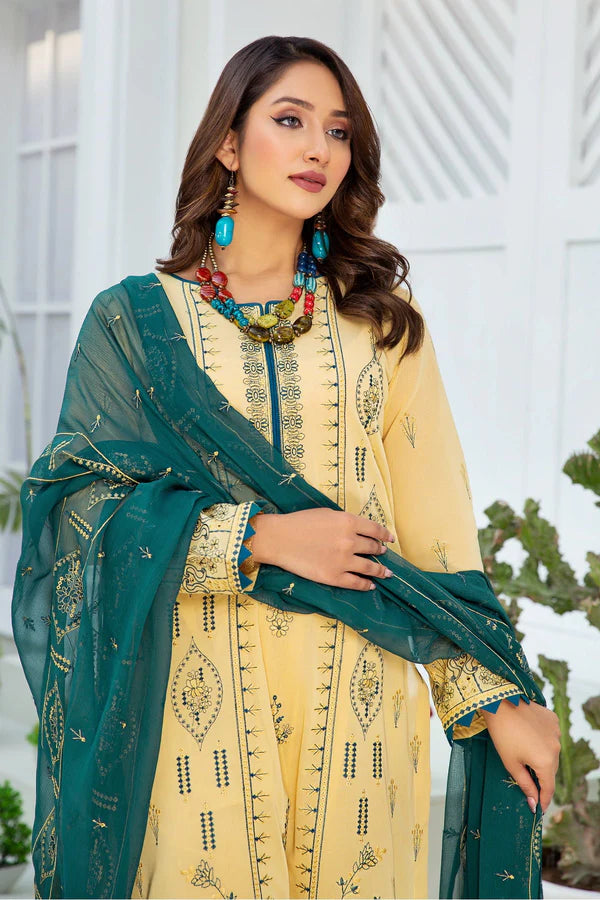 MILLI BLUSH TR-05 : Embroidered Swiss Lawn 3PC