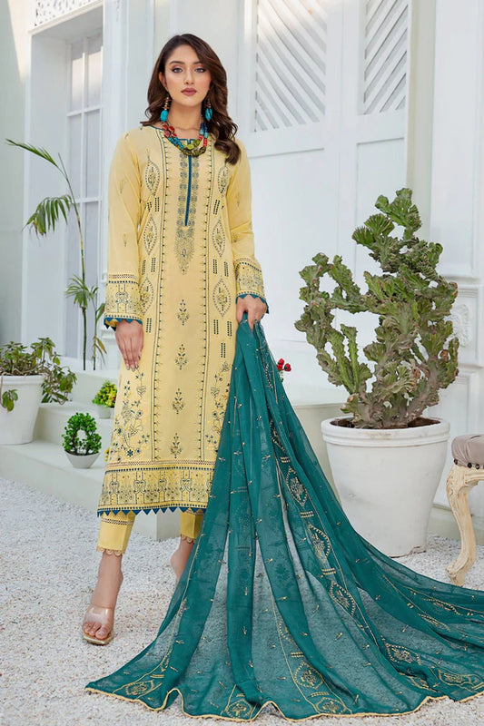 MILLI BLUSH TR-05 : Embroidered Swiss Lawn 3PC