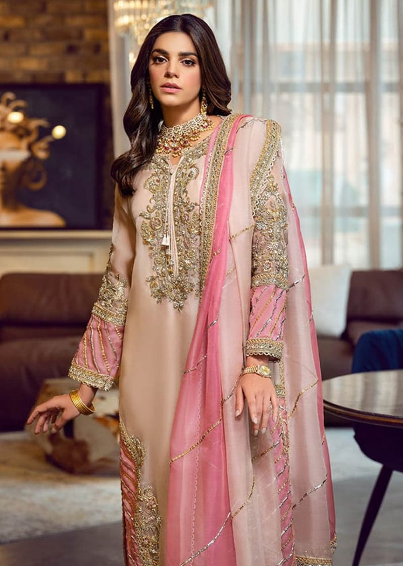 Pink & Gold Embroidered Formal Outfit