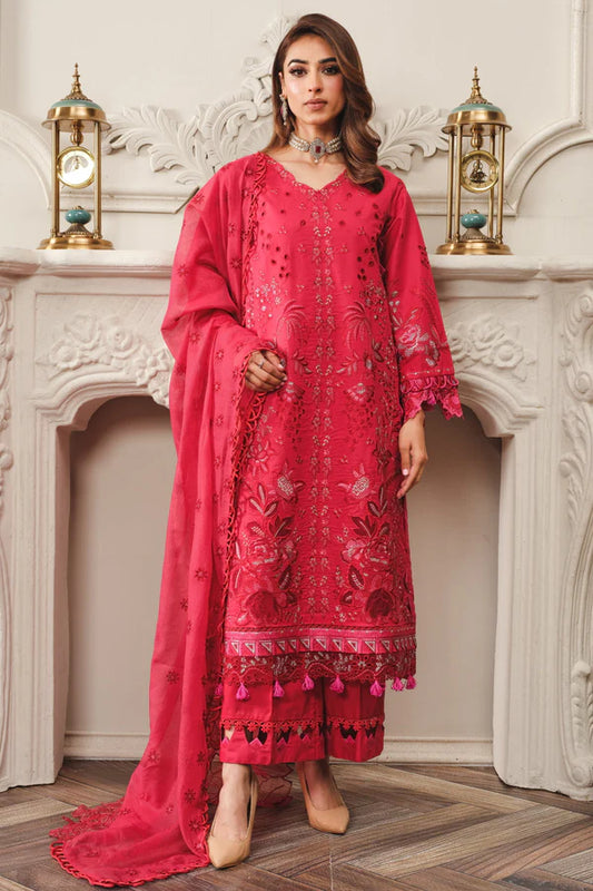 MILLI BLUSH S-24 : Unstitched Embroidered Lawn 3pc